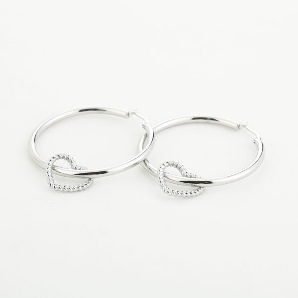 Oorbellen hoops met hartje - Afbeelding 2