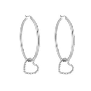 Oorbellen hoops met hartje