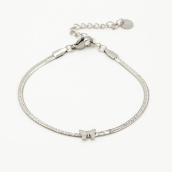 Plat armbandje met vlinder - Afbeelding 5