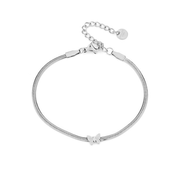 Plat armbandje met vlinder - Afbeelding 2