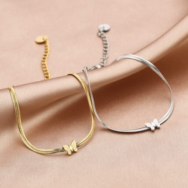 Plat armbandje met vlinder - Afbeelding 3