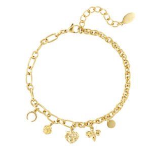 Armband verschillende schakels met bedels