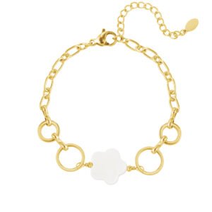 Armband met schelpen bloem