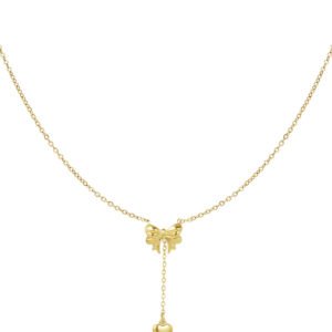 Ketting met strik en hartje hanger