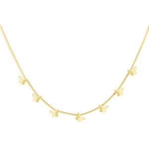 Platte schakel ketting met vlinders