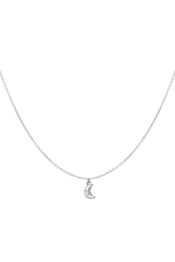 Ketting met halve maan bedel en diamant