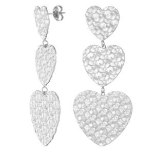 Triple heart oorbel