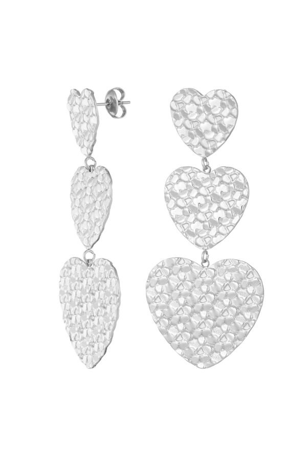 Triple heart oorbel