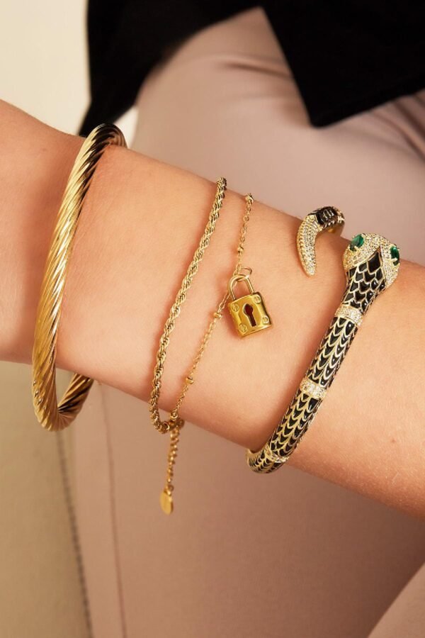 Gelaagde armband met slot - Afbeelding 2