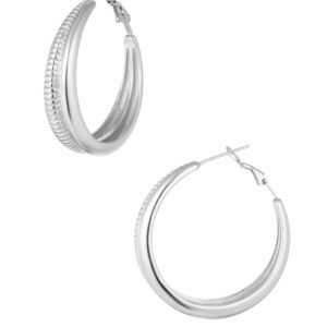 Oorbellen half effen en half print