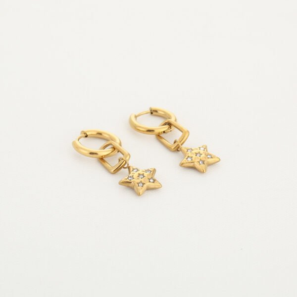 Diamand star oorbellen - Afbeelding 2